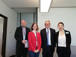 Antrittsgespräche mit MdEP in Brüssel (v.l.n.r. Malte Lindenthal, Leiter der BAGFW EU-Vertretung, Anne Wagenführ, Leiterin Caritas EU-Vertretung, MdEP Nicolas Schmit, Kathleen Wabrowetz, Vorsitzende des BAGFW-EU-Ausschusses)